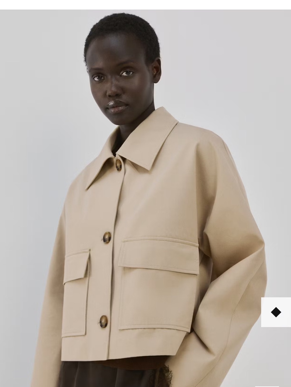 Mango Cropped Beige Trench Jacket NWT Sz S